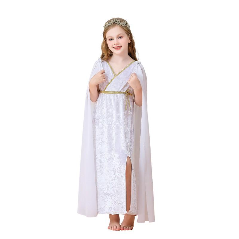 Børne Halloween Kostume Græsk Gudinde Athena Cleopatra Middelalderkjole Piger Rollespil Performance Outfit