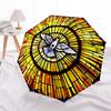1pc Stained Glass Dove Automatic Folding Umbrella - Portable Collapsible 8-Rib Umbrella for All Seasons Yy251119212