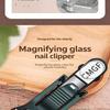Stainless Steel Nail Clipper With Magnifying Glass Anti-Splash Heavy Duty Sharp Trimmer for Hard Thick Nails Elderly Home Use