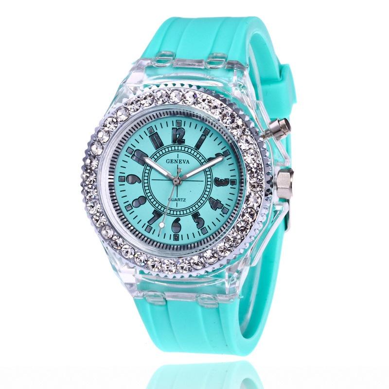 Stylish Unisex Quartz Watch With Transparent Dial Glow-in-the-dark And Water Resistance Geneva Silicone Sports Watch