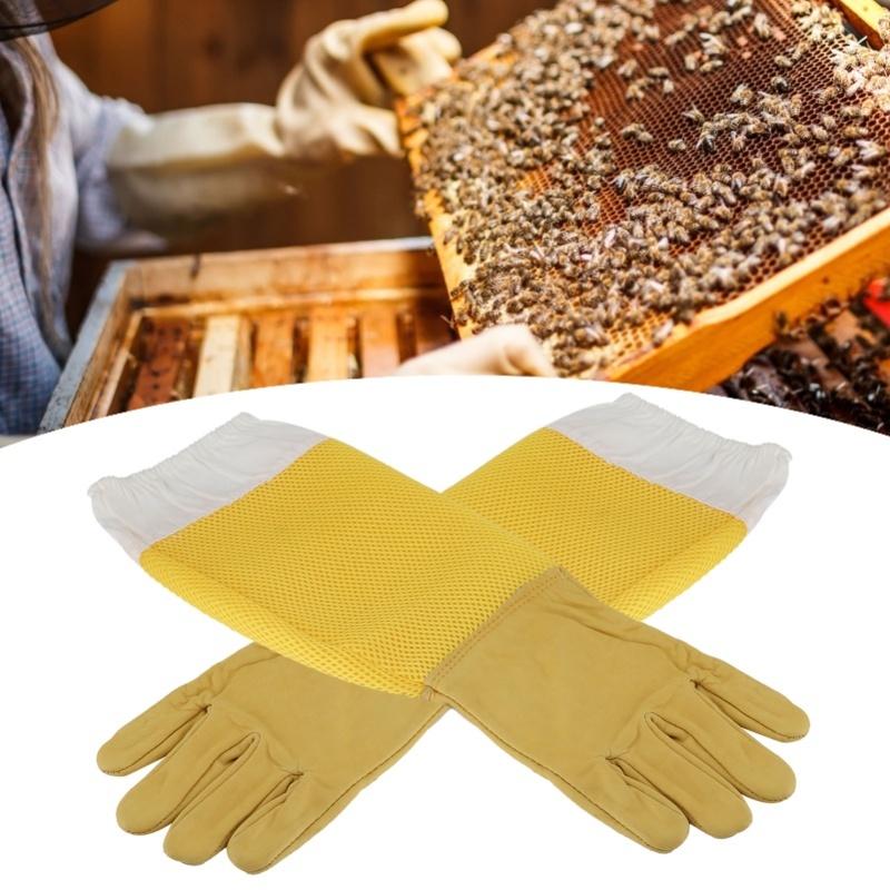 Arıcılık Eldivenleri Nefes Alabilir Koyun Postu Koruyucu Uzun Kollu Arıcı Ekipmanları