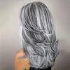 Long Curly Synthetic Wigs for Women Grey Natural Hair Wig Female Cosplay Sexy Halloween Costume Wig Gifts Elder Wig