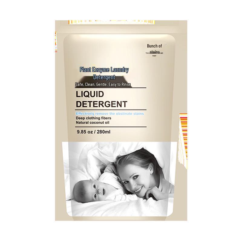 Sachet Enzyme Laundry Detergent: Baby-Safe, Dust Mite  Stain Removal, Deep Clean Liquid