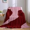 Burgundy Curve Wash Flannel Blanket Warm Soft Halloween Christmas Couch Warm Cozy Decorative Decor Gift for All Season