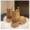 Fashion Women's Shoes Autumn Winter 2024 New Fashion Slip-on Solid Color Outdoors Wear Resistant Female Shoes Round Head Ladies Boots