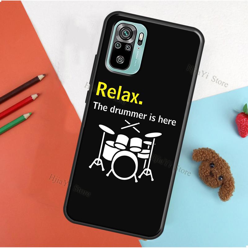 Drum Rock Perkusista Muzyk Pokrowiec na Pałki Perkusyjne Dla Xiaomi Redmi Note 9 7 8 10 Pro 9S 10S 8T 9A 9C 9T 7A 8A K40 Tylna Pokrywa Obudowa
