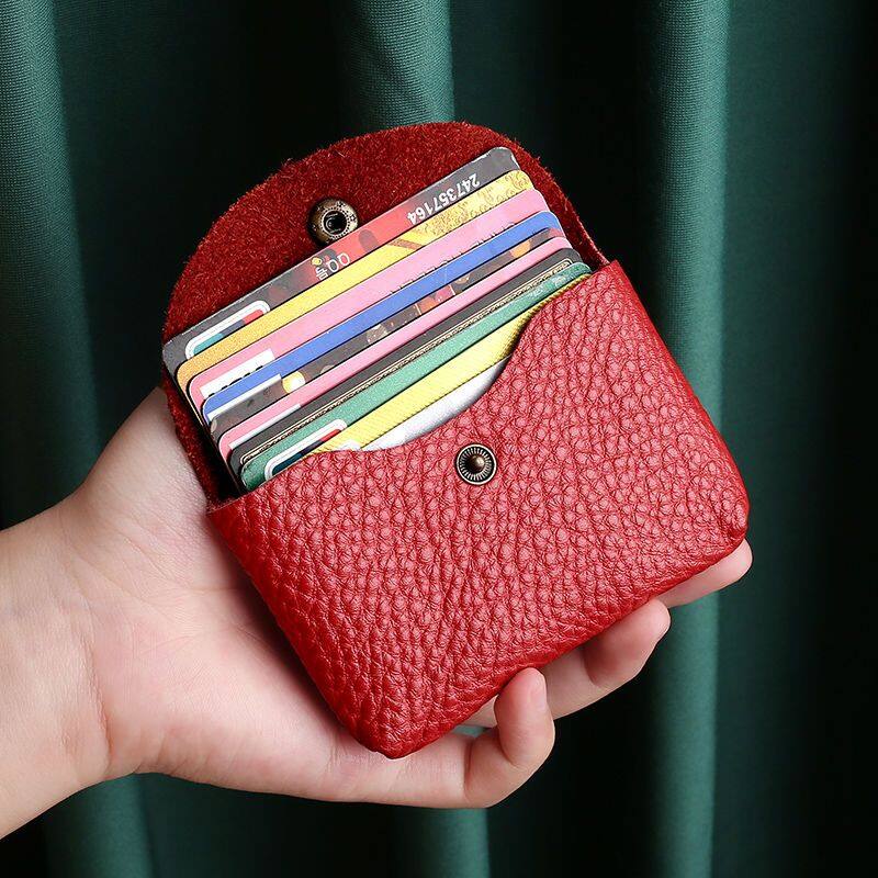 Wysokiej jakości etui na karty kredytowe Minimalistyczne miękkie prawdziwe skóra bydlęca podróżne etui na drobne karty klucze monety etui dla kobiet i mężczyzn
