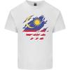 Bandiera della Malesia Strappata Giorno della Malesia Calcio Unisex T-shirt Leggera in Cotone