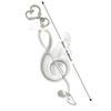 Treble Clef Keychain Charm with Heart-Shaped Lobster Clasp and Split Ring, White Y2K-Inspired Accessory with Small Wing Detail for Keys and Bags