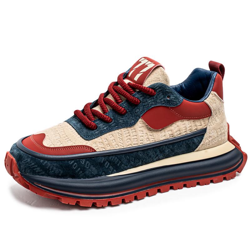 

Мужские ретро кроссовки-папы с цветными блоками - Толстая подошва, увеличивающие рост, низкие, обувь для студентов на весну/осень 40 красный/синий