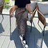 Western Style Leopard Print Print Sexy Sheath Fishtail Skirt Printed Leopard Print Skirt