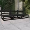 Day and Night - Day and Night 3 Seater Garden Sofa Black Solid Pine Wood