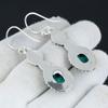 Tibetischer Türkis Ohrring, 925 Sterling Silber Ohrring, handgemachter Ohrring, ovaler blauer Türkis Ohrring, Geschenk für Mutter, Edelstein Ohrring
