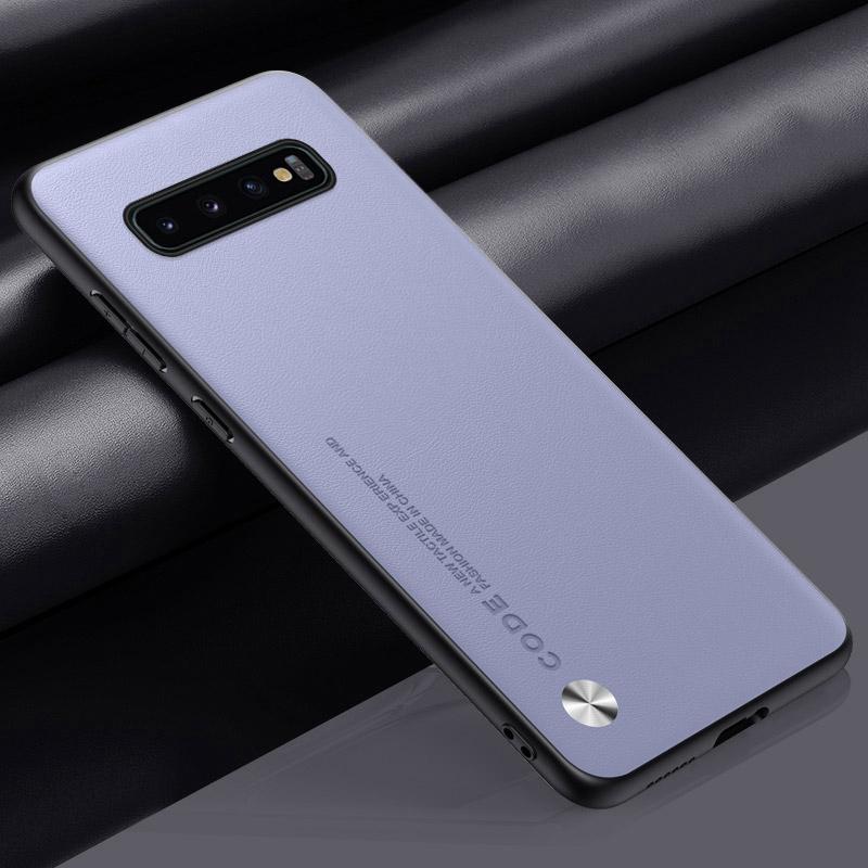 

Роскошный чехол из искусственной кожи для Samsung Galaxy S10 5G S10 Plus S10Plus, задняя крышка, деловой матовый силиконовый защитный чехол для телефона For Samsung S10 5G светло-фиолетовый