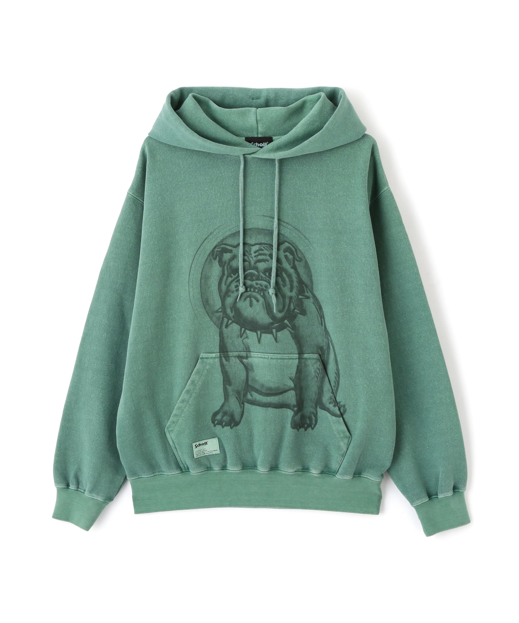 

Schott Print Bulldog Hooded Sweatshirt, Men s, Size L (140), Green, 782-4231001