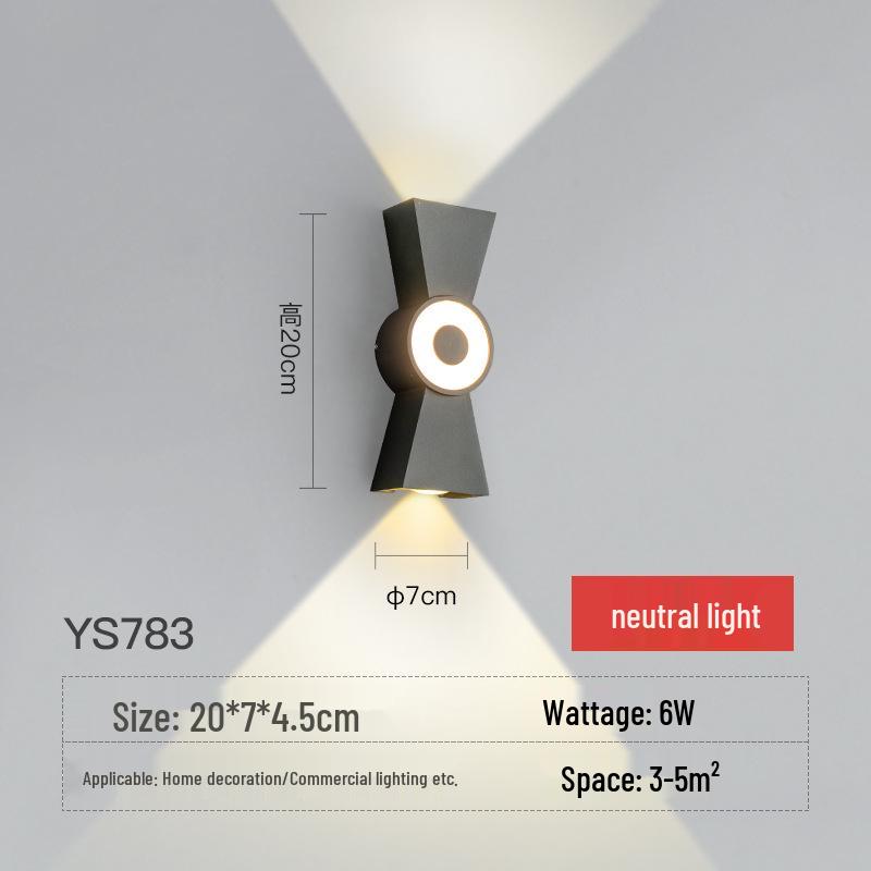 Super Bright Waterproof LED Wall Light - Up and Down Exterior for Balcony, Staircase, Courtyard