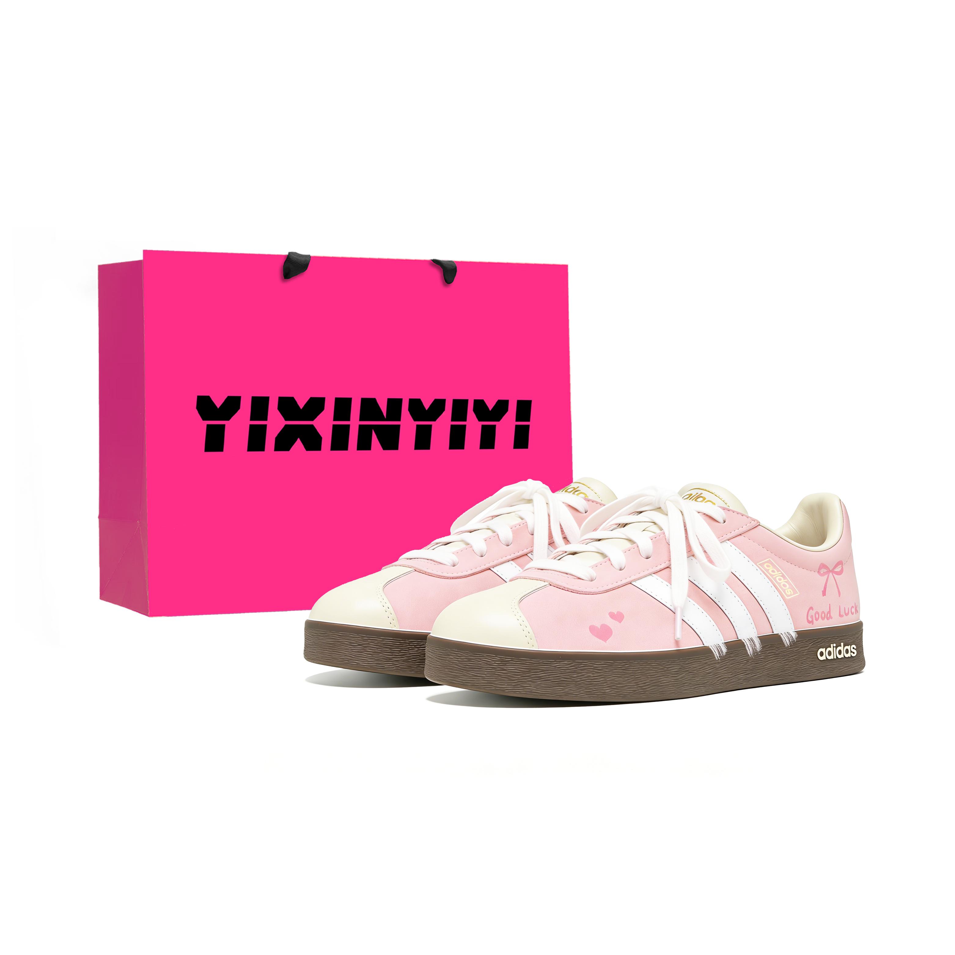 

Adidas Vl Court Classic Sweet Pink Lucky Star Slip Resistant Low top Skateboard Shoes Unisex Pink JQ1501(Team16-LD) 44