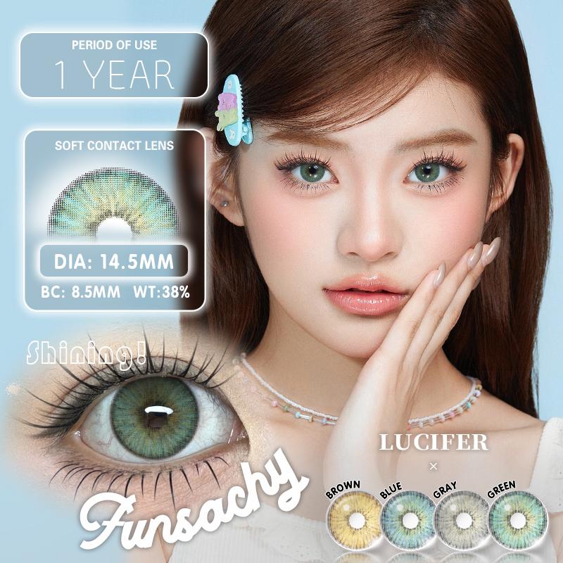 FUNSACHY Colored Lenses 1pair Brown Natural Eye Makeup Contacts Gray Pupils Blue Green Lens Yearly Fashion Cosmetics SoftLens