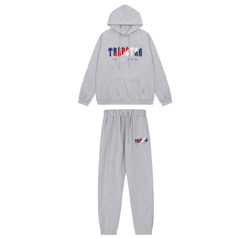 Herren Gradient Buchstaben Bestickter Hoodie Jogginganzug Set - Übergroß Fleece Warm Lässig Trainingsanzug Winter