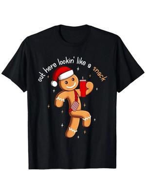 Hier draußen sehe ich aus wie ein Snack Lustiges BouJee Weihnachten Lebkuchen T-Shirt