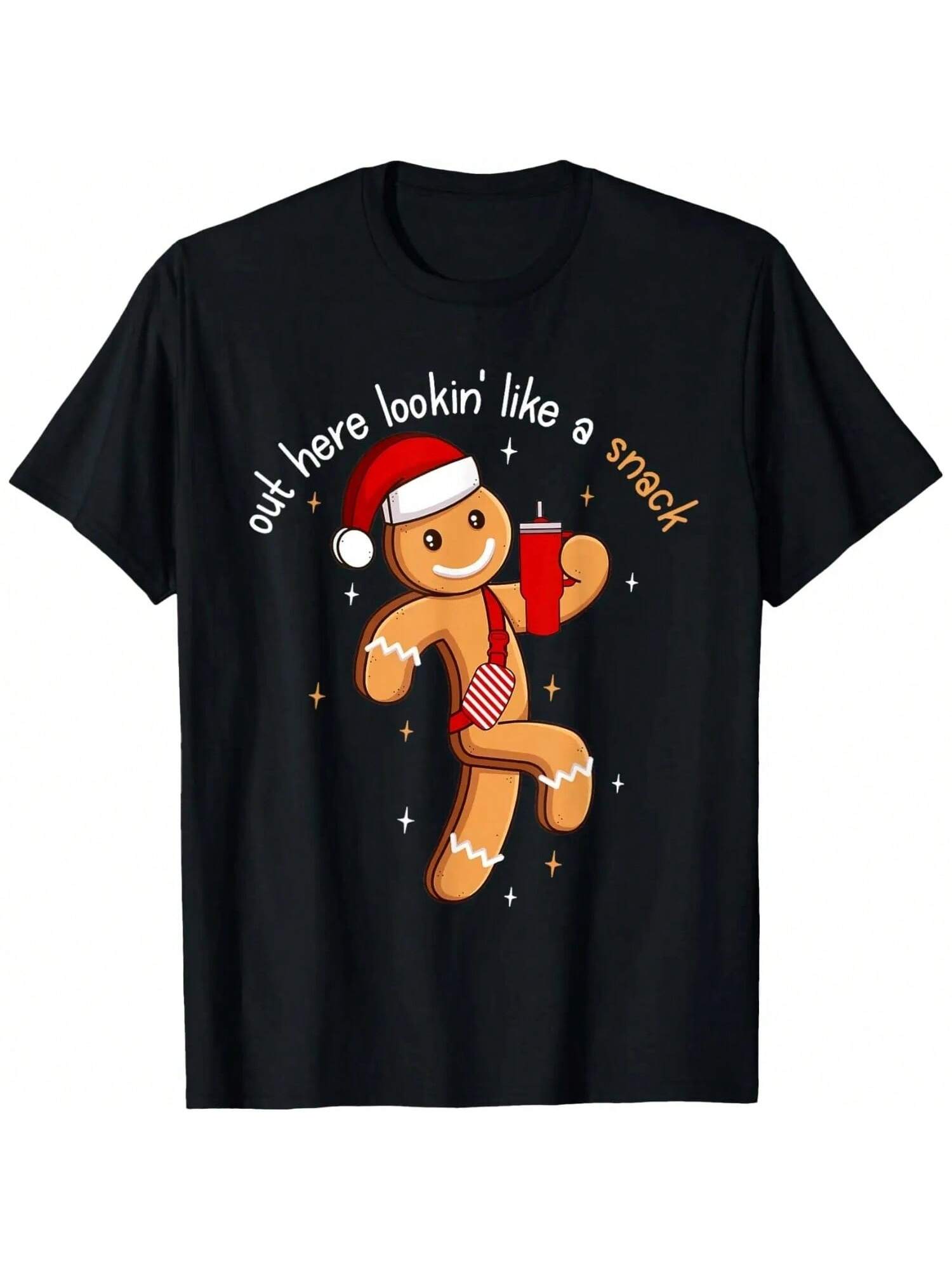 Out Here Looking Like A Snack Funny BouJee Xmas Gingerbread T-Shirt S разноцветный