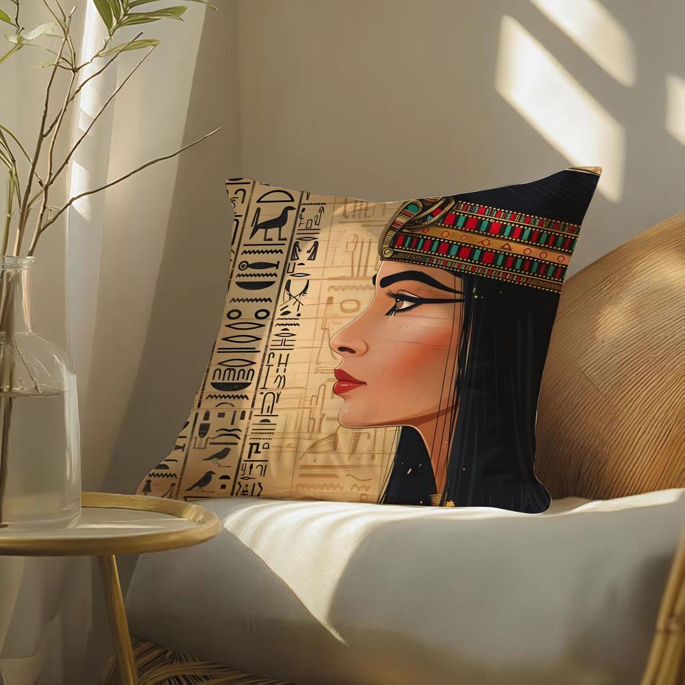 Retro Culture Ancient Egyptian Art Pillow Case Pattern Printed Pillowcase For Living Room Sofa Cushion Cover & Bedroom Decor