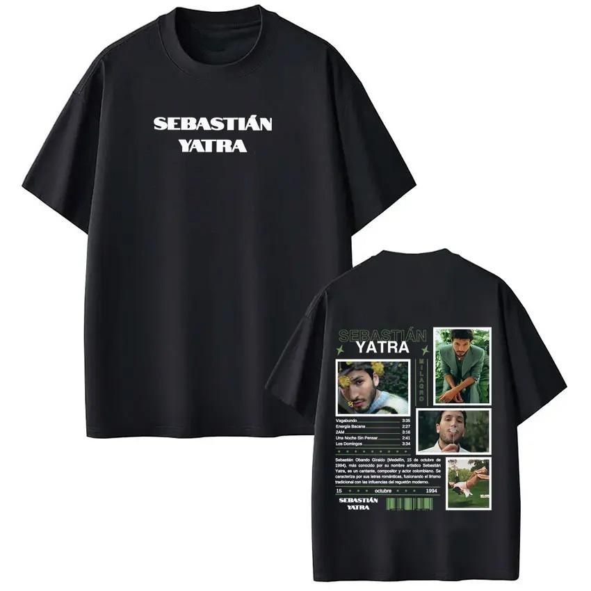Unisex Women Fashion Hip Hop T Shirts Singer SEBASTIAN YATRA Album 2026 Tour Graphic Tee Cotton Oversized Casual Tshirt Streetwear S