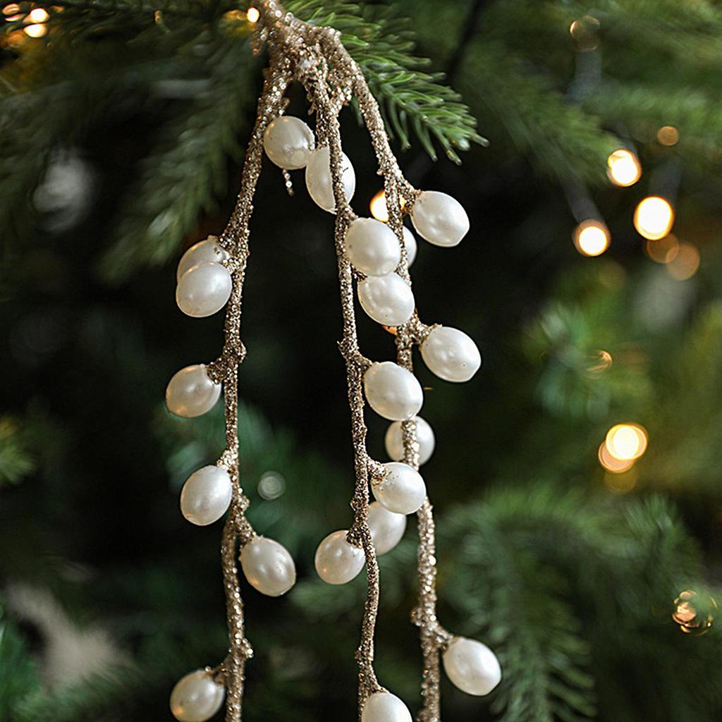 Christmas Tree Filler Stem Branches Glitter Garland Christmas Picks For Crafts For Indoor Holiday Winter Fall Mantle Outdoor