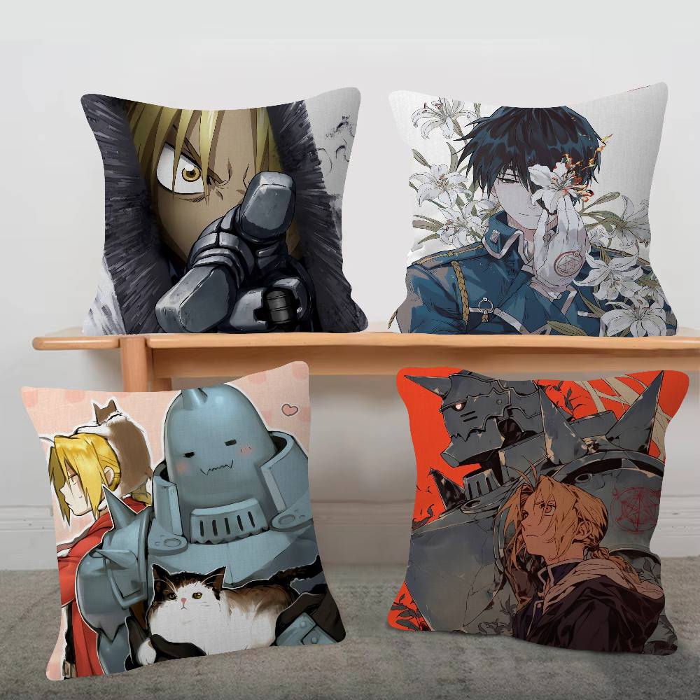 Anime Fullmetal Alchemist Cushion Cover Car Throw Pillow Case For Sofa Car Christmas Gift