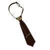 Vintage Metal Bear Pin Necktie for Women Men Preppy Student Japanese Pre Tied Adjustable Ties for Uniform School Shirt