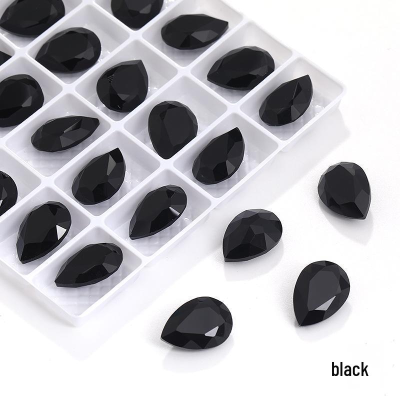 High-Grade K9 Teardrop Rhinestone DIY Jewelry Accessory - Silver-Plated Base with Irregular Crystal Glass Drill, Pointed Bottom