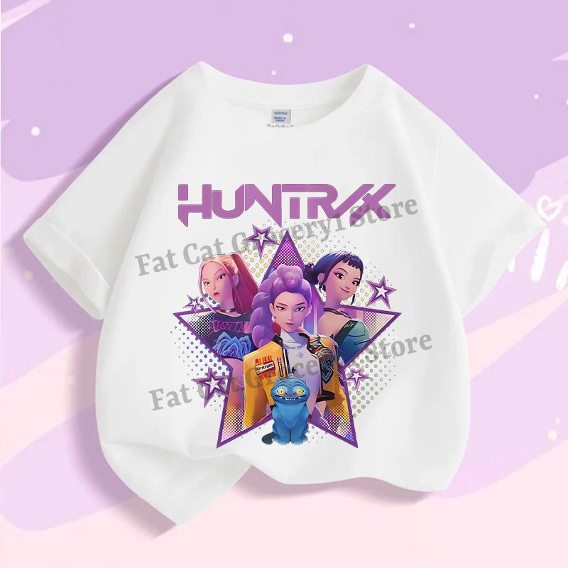 Kpop Tričko Lovce démonů Dětské Roztomilé Rumi Mira Zoey Trička Dívky Chlapci Léto Krátký rukáv Dětské Volnočasové Topy Bavlněné Oblečení Dárek