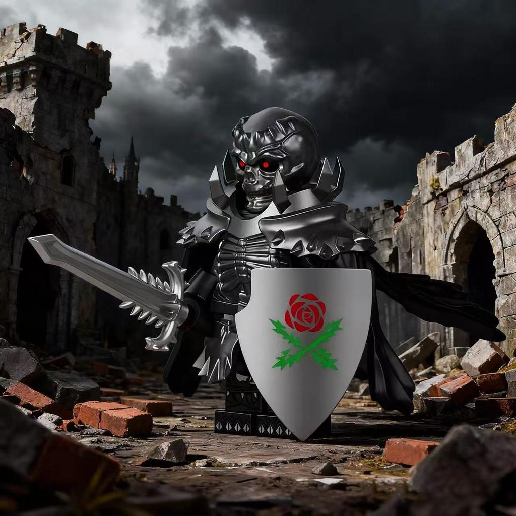 Medieval Skeleton Knight Skeleton Horse Compatible Bricks Berserk Guts Puzzle Action Figures Model Building Blocks Doll Toy Gift
