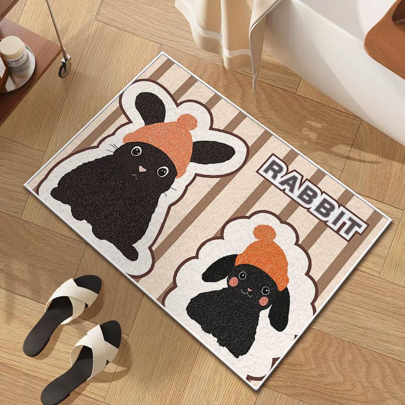 Household Toilet Floor Mat Bathroom Absorbent and Dirty Mat Bedroom Toilet Door Mat Entry Mat Carpet