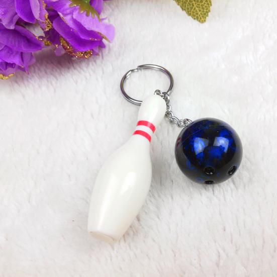 Car Key Chain Bowling Mini Ball Shape Smooth Surface Key Ring Easy Installation Sports Keyring Pendant Man Women Gift