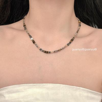 Collana di Perle e Occhio di Tigre di Alta Gamma - Choker di Lusso alla Moda da Donna con Stile Versatile