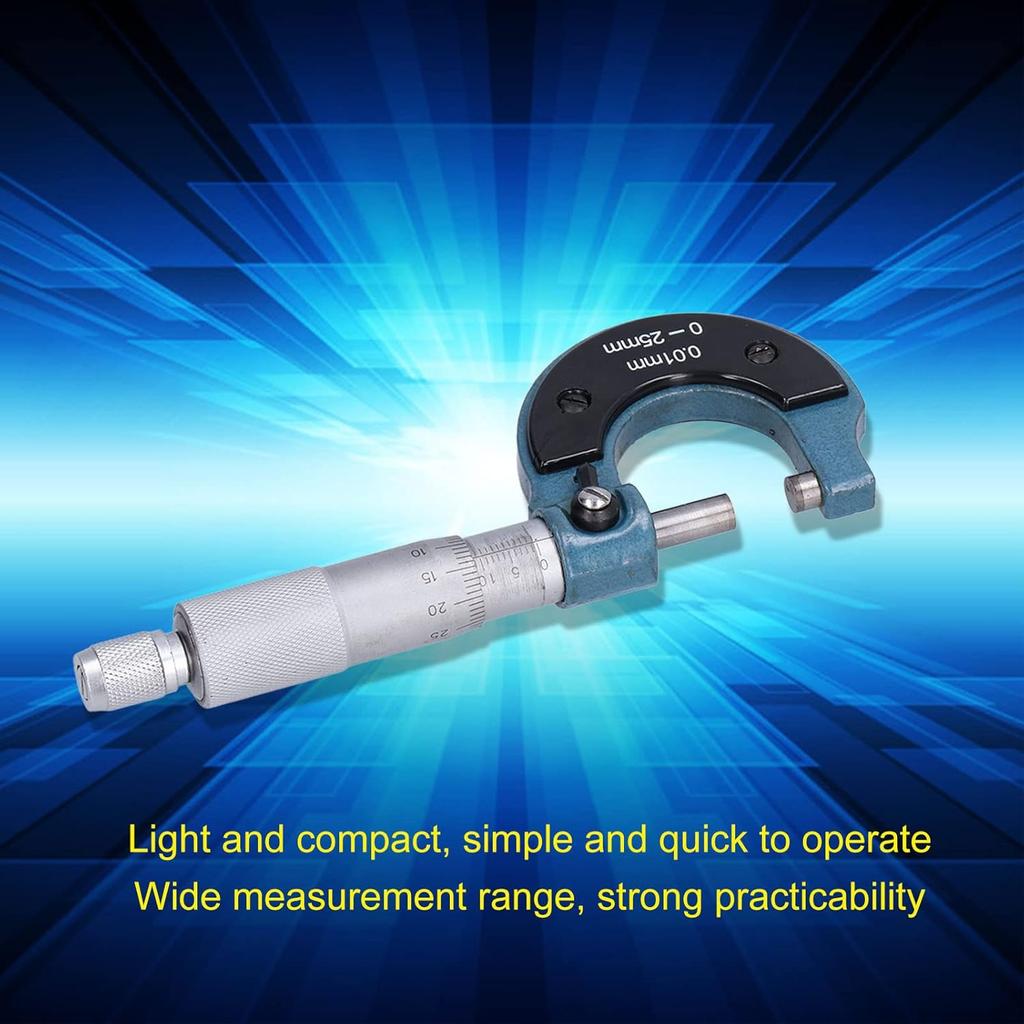 Outside Micrometer Outer Diameter Micrometer Micrometers Tool Measurement for Metric Thickness Outside Micrometers (0-25mm)