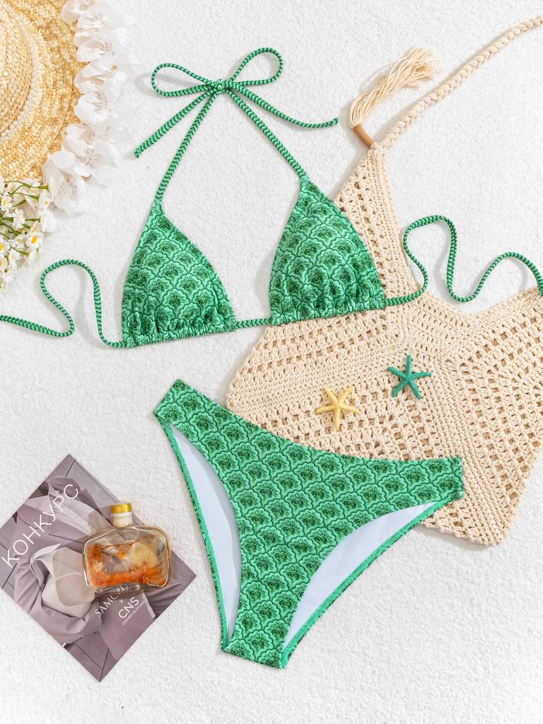 2025 Leopard Print Lace-Up Sexy Bikini Split Swimsuit for Women