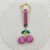 Korean Ins Full Rhinestones Cherry Keychain High-end Rhinestone Car Keyring  Girls Boys