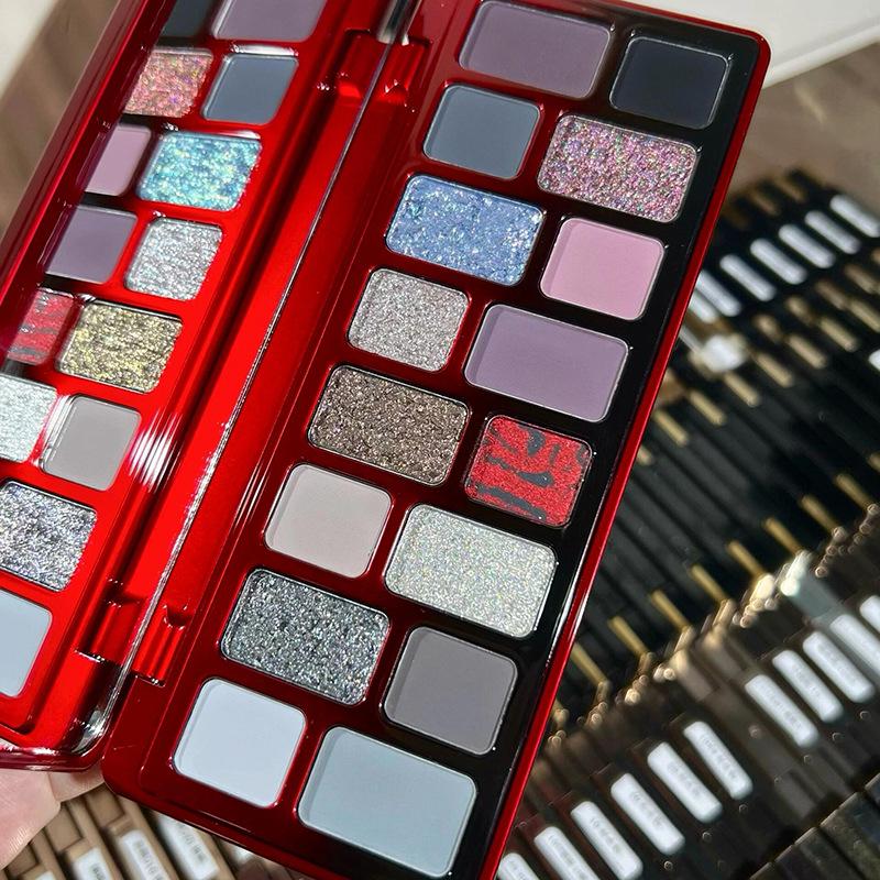 16-Color Dragon Makeup Palette: Matte, Pearlescent Eyeshadows, Highlighter, Blush for Cosplay & Stage