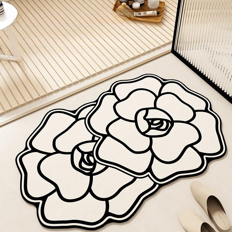 Flower Pattern Bedroom Decor Carpet French Romantic Style Carpets for Living Room Home Washable Floor Mat Anti-slip Bathroom Rug