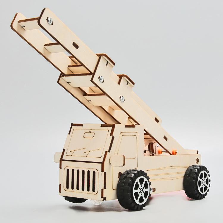 Science And Technology Small Production Fire Ladder Car DIY Young Students Stem Education Science Experiment Teaching Materials