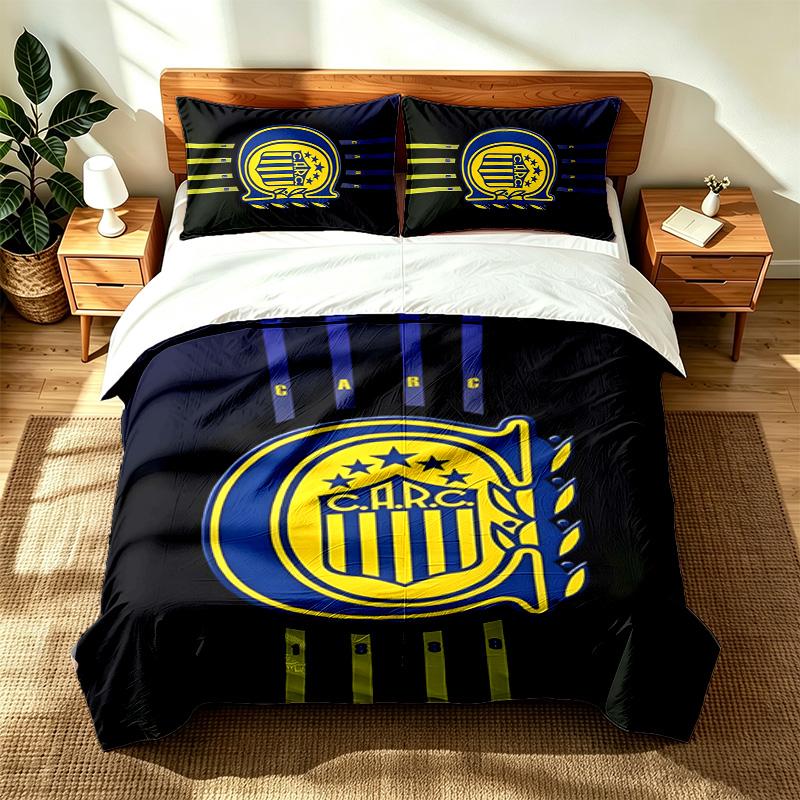 Club Atletico Rosario Central (1) 3pc set suitable for master bedrooms soft and comfortable an ideal gift for family and friends Includes one duvet co