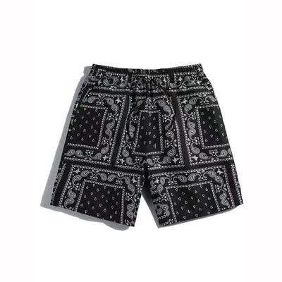 Men's Casual Beach Shorts Breathable Vintage Personality Printed Shorts Hip Hop High Street Streetwear