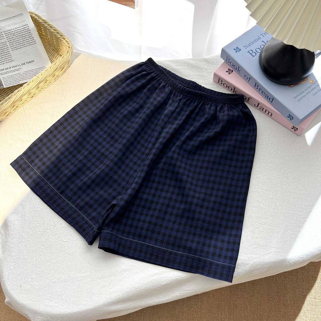 Kariertes Hello Kitty Pyjama-Set - Damen Kurzarm Frühling/Sommer 3-teilig