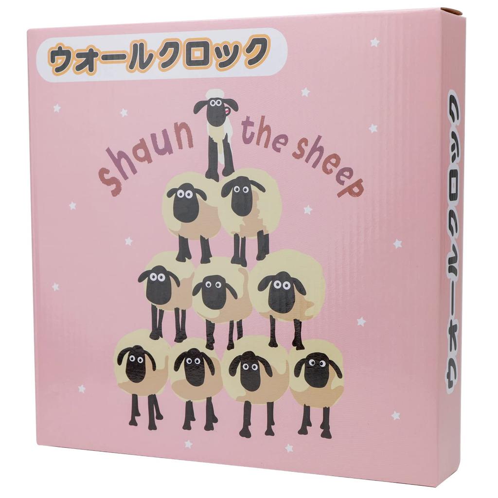 ALIAS Shaun the Sheep Wall Continuous Second 26cm Clock, Analog, Silent, Hand, WC21009SS, Pink,