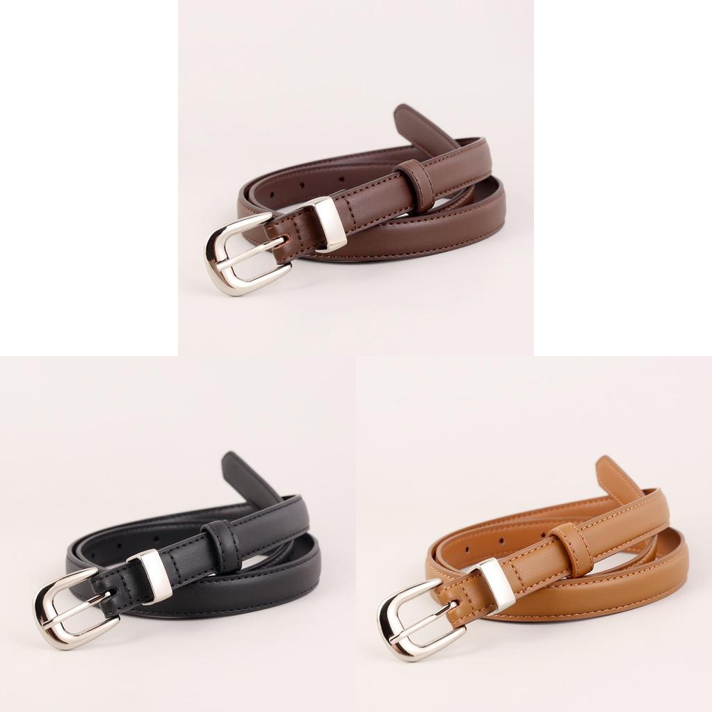 Leather Womens Belt With Pin Buckle For Casual Office Style
