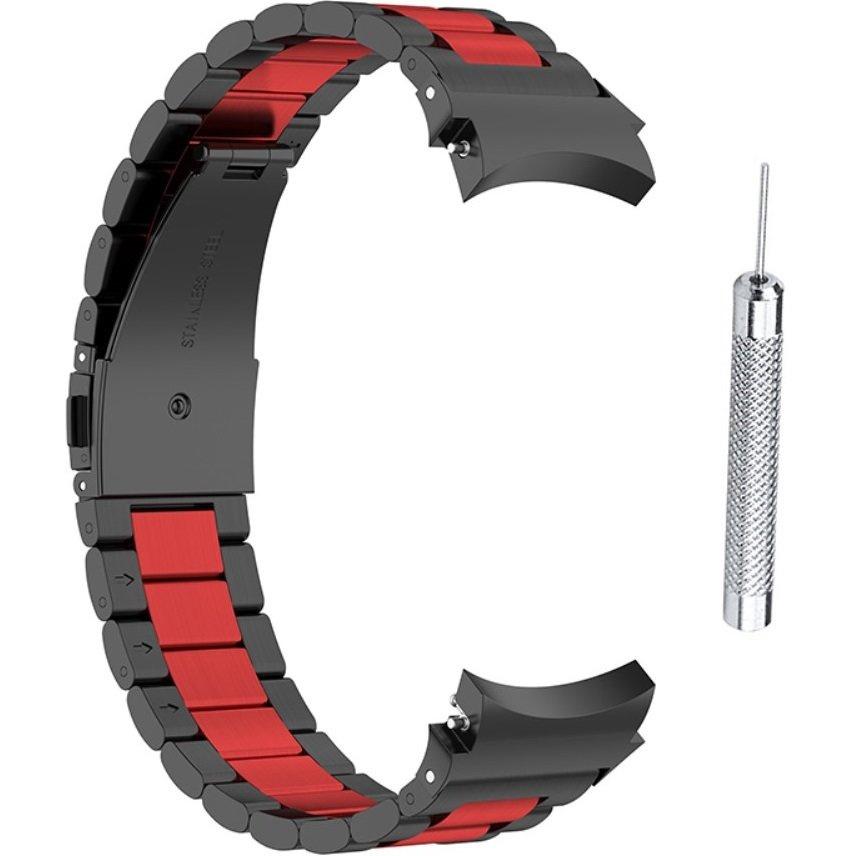 Strap Bracelet for Samsung Galaxy Watch 4/5/6 40/42/43/44/45/46/47mm, Black / Red