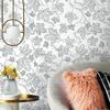 1 Roll Bohemian Retro Wallpaper – Thickened, Gold & Black Floral, Removable for Living Room Background, Bedroom Wall & Desktop Decoration