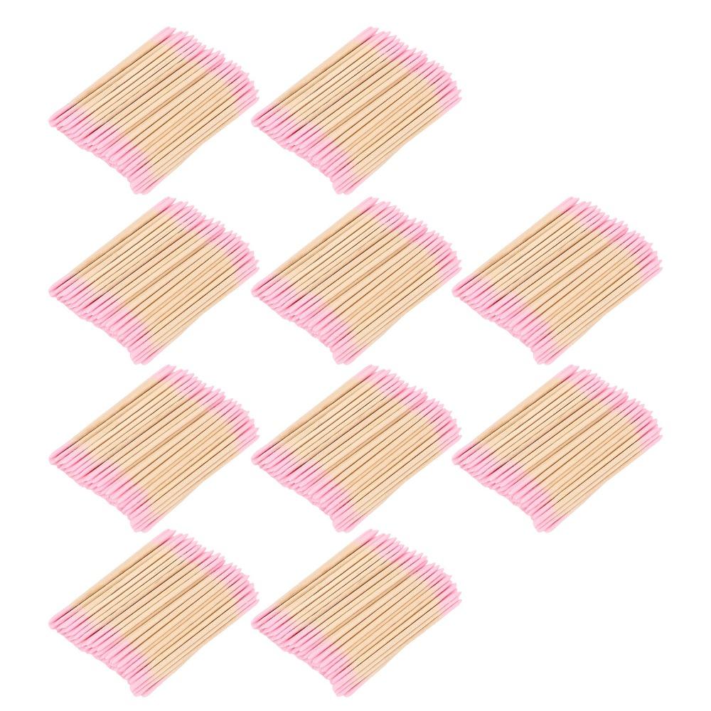 10 Bags Wooden Stick Body Double Pointed Cotton Swabs  Eyeliner & Cosmetic Touch-Up Work